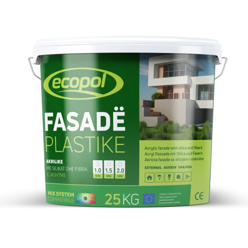 Fasadë plastike Akrilike me silikat dhe fibra
